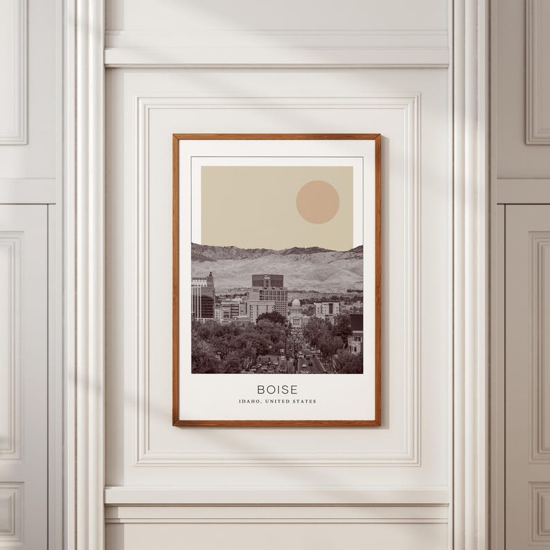 Boise Poster Print, Boise Travel Poster, Boise Minimalistic Wall Art ...