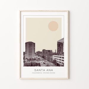 Santa Ana Poster Print, Santa Ana Travel Poster, Santa Ana Minimalistic Wall Art, Santa Ana, California, United States