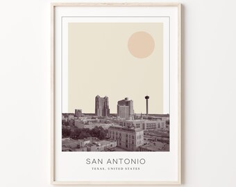 San Antonio Poster Print, San Antonio Travel Poster, San Antonio Minimalistic Wall Art, San Antonio, Texas, United States