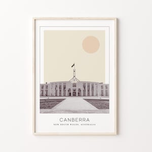 Canberra Poster Print, Canberra Travel Poster, Canberra Minimalistic Wall Art, Canberra, New South Wales, Australia