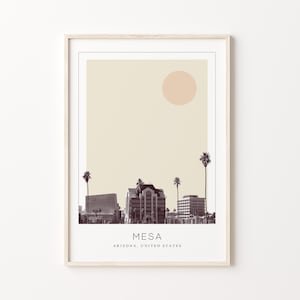 Mesa Poster Print, Mesa Travel Poster, Mesa Minimalistic Wall Art, Mesa, Arizona, United States