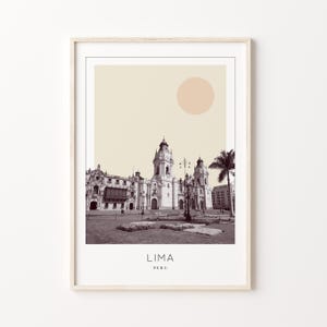Lima Poster Print, Lima Travel Poster, Lima Minimalistic Wall Art, Lima, Peru