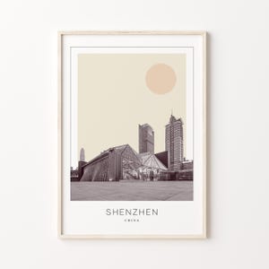 Shenzhen Poster Print, Shenzhen Travel Poster, Shenzhen Minimalistic Wall Art, Shenzhen, China