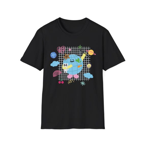 earthmix GMMMR.SATURNWORLD & FRIEND Tシャツ Thai Bl Earth-mix, Mr Saturn World T-shirt - Etsy