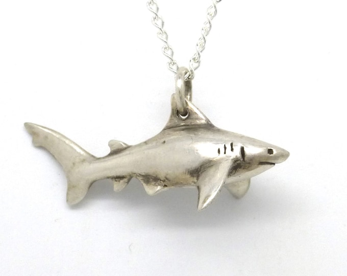 Pet Shark Necklace- Silver Toy Shark Pendant