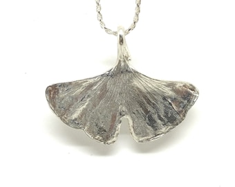 Gingko Leaf Necklace in Sterling Silver