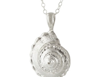 Sterling Silver Sea Shell Golden Ratio Pendant Necklace