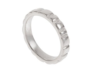 Soft Squares Mens Wedding Band- Made to Order in your size, material and dimensions