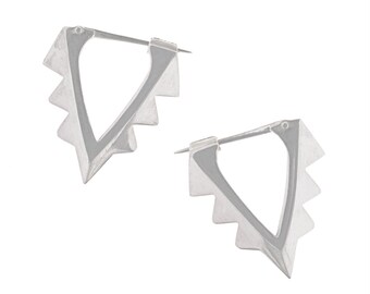 Sterling Silver Aztec Hoops- last pairs