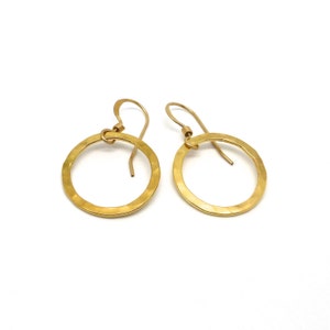 Simple Gold Circle Earrings image 1