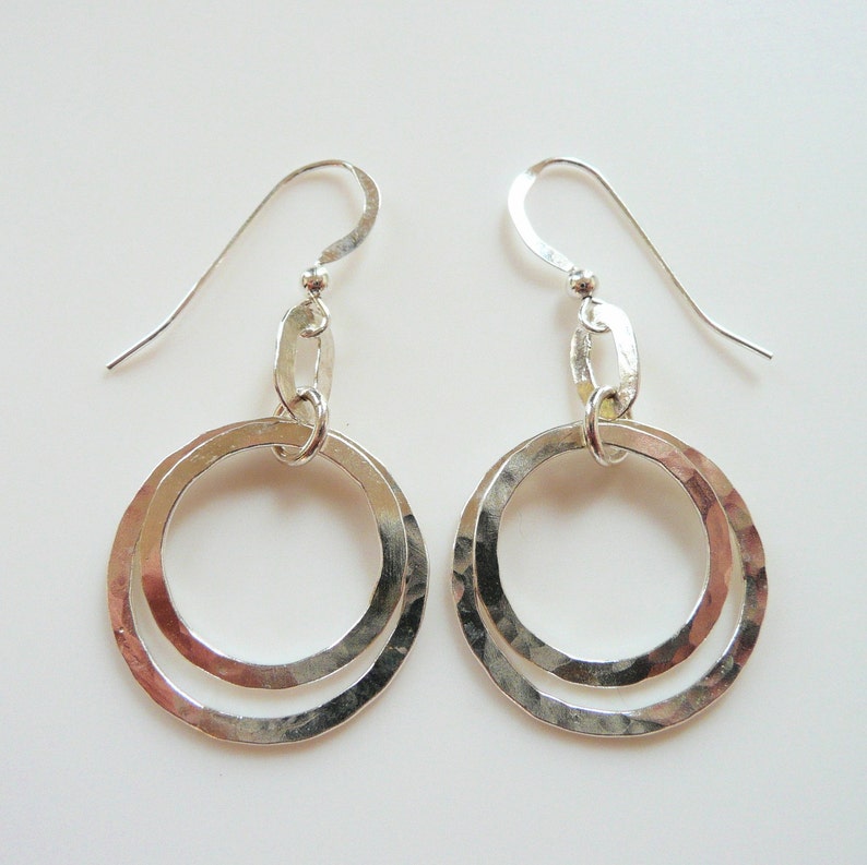 Sterling Silver Double Circle Earrings image 3