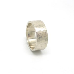 Hammered Sterling Silver Wedding Ring Band made to order in your size image 3