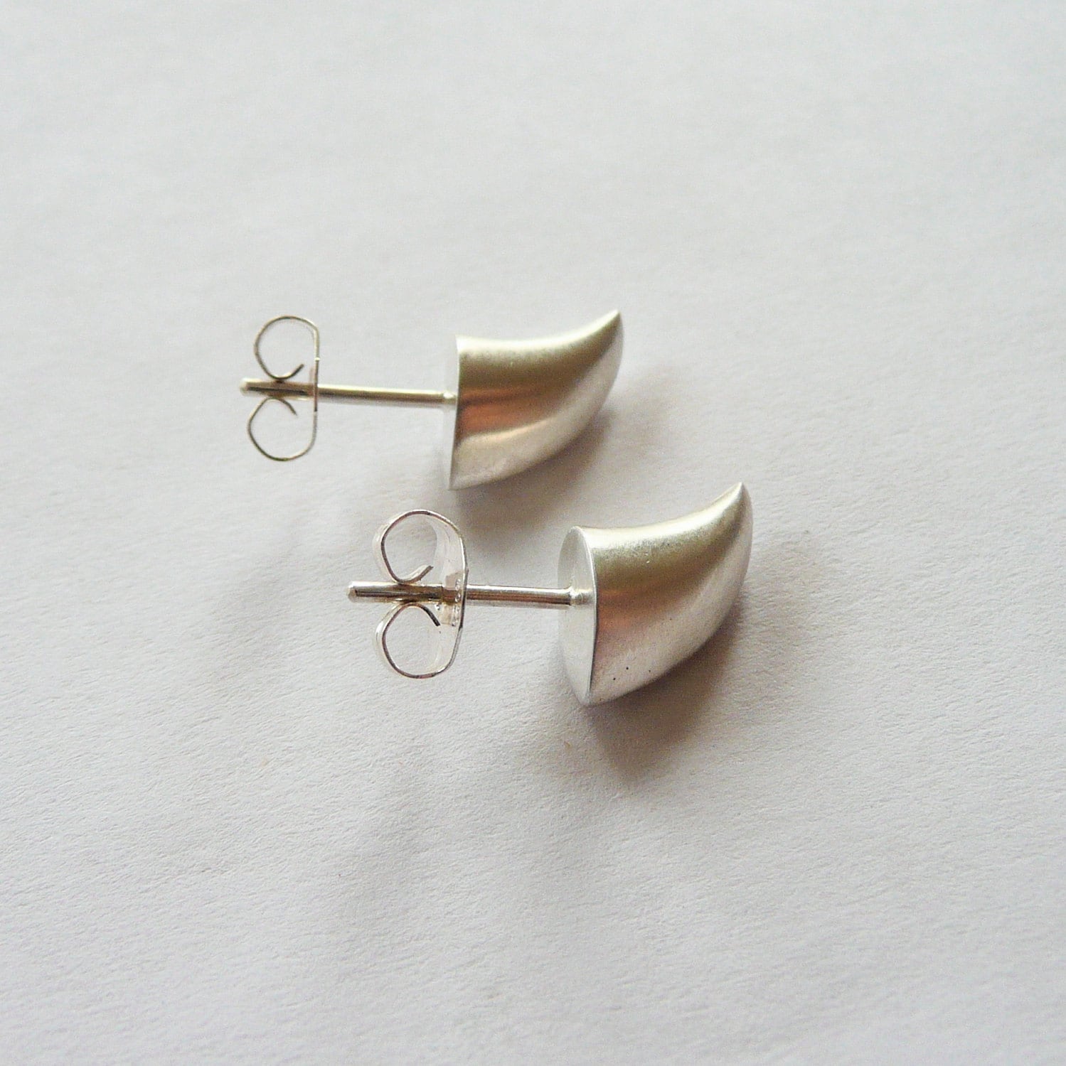 Sterling Silver Horn Stud Earrings