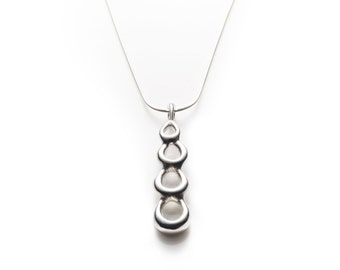 Sterling Silver Pendant Necklace // Polished Drops