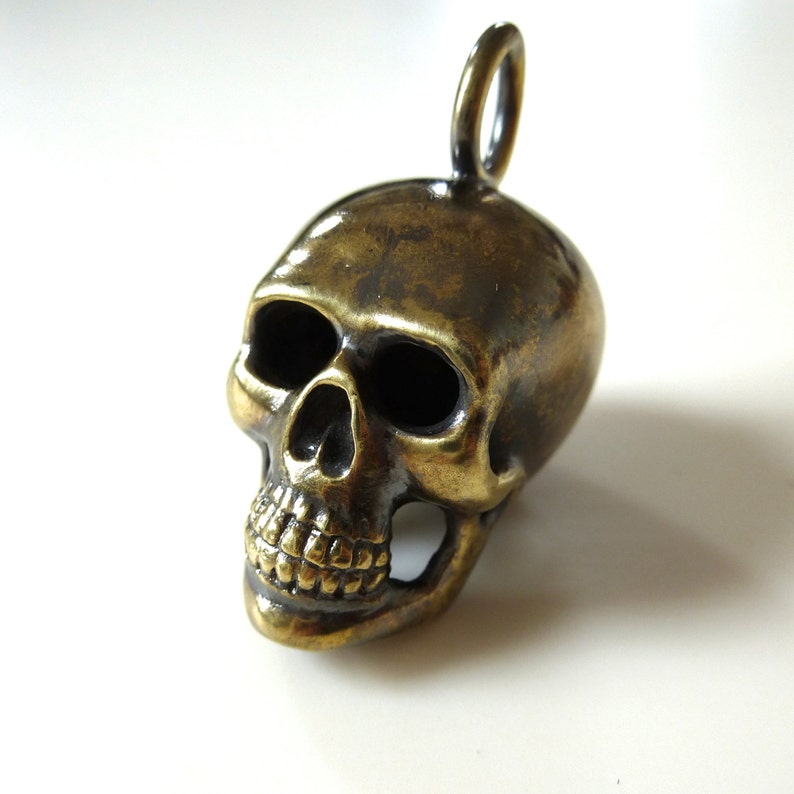 Big Brass Skull Pendant image 2