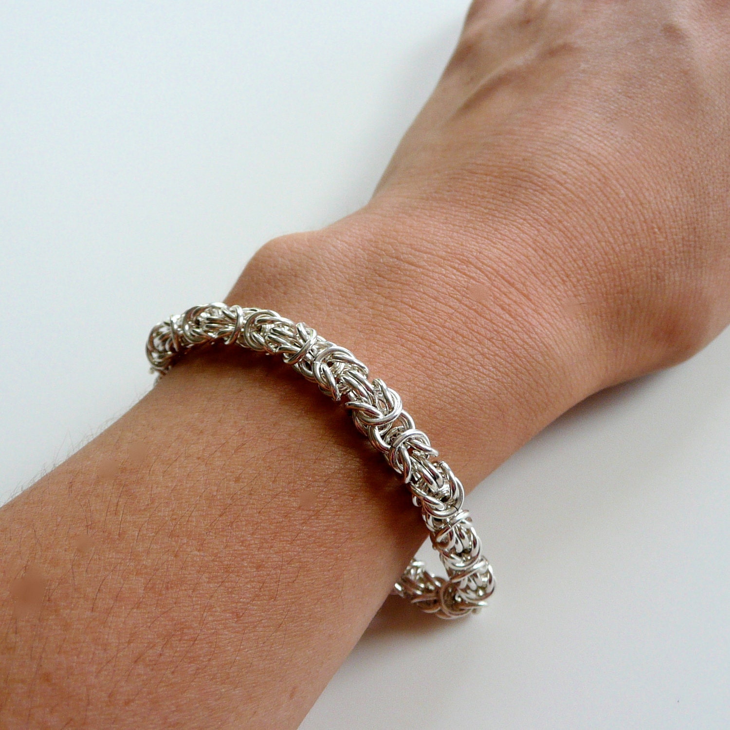 Sterling Silver Byzantine Chainmail Bracelet