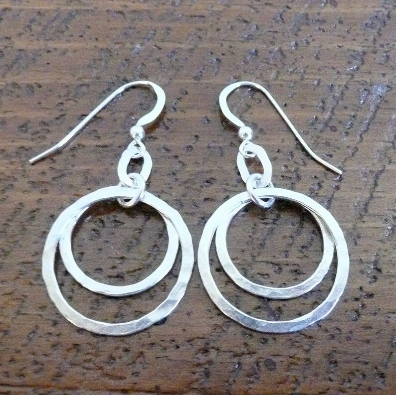 Sterling Silver Double Circle Earrings image 2