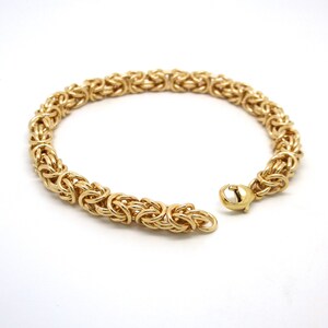 Gold Fill Chainmaille Bracelet // 14k Gold Fill Byzantine Link Chain Bracelet