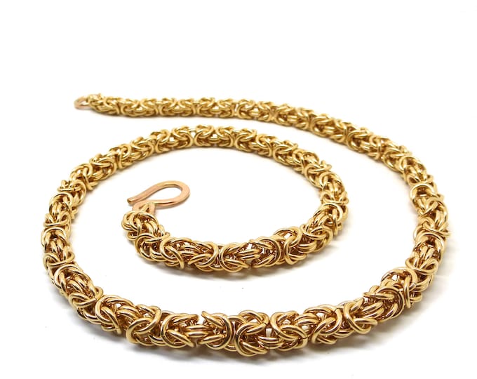 Gold Filled Byzantine Link Chainmaille Necklace