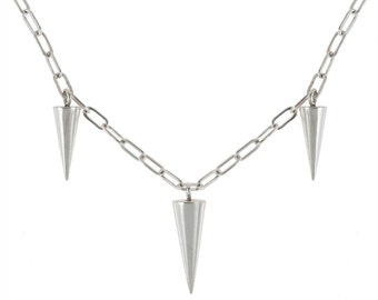 Spikes Necklace in Silver or Brass