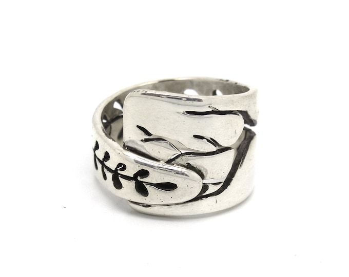 Ring Sterling Silver Plant Wrap Cutout