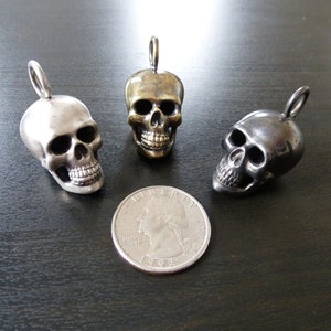 Big Brass Skull Pendant image 3