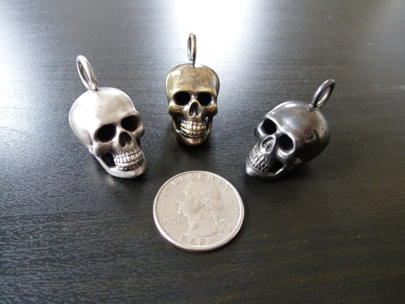 Big Brass Skull Pendant image 3