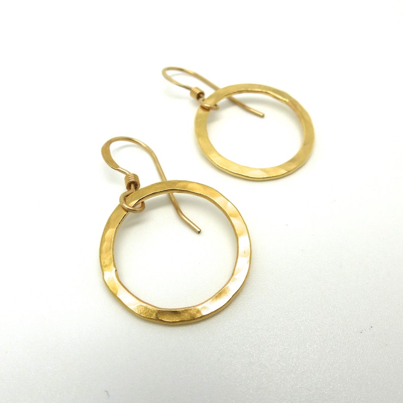 Simple Gold Circle Earrings image 4