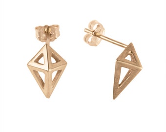 Small Prism Studs in Gold