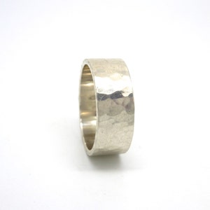 Hammered Sterling Silver Wedding Ring Band made to order in your size image 2
