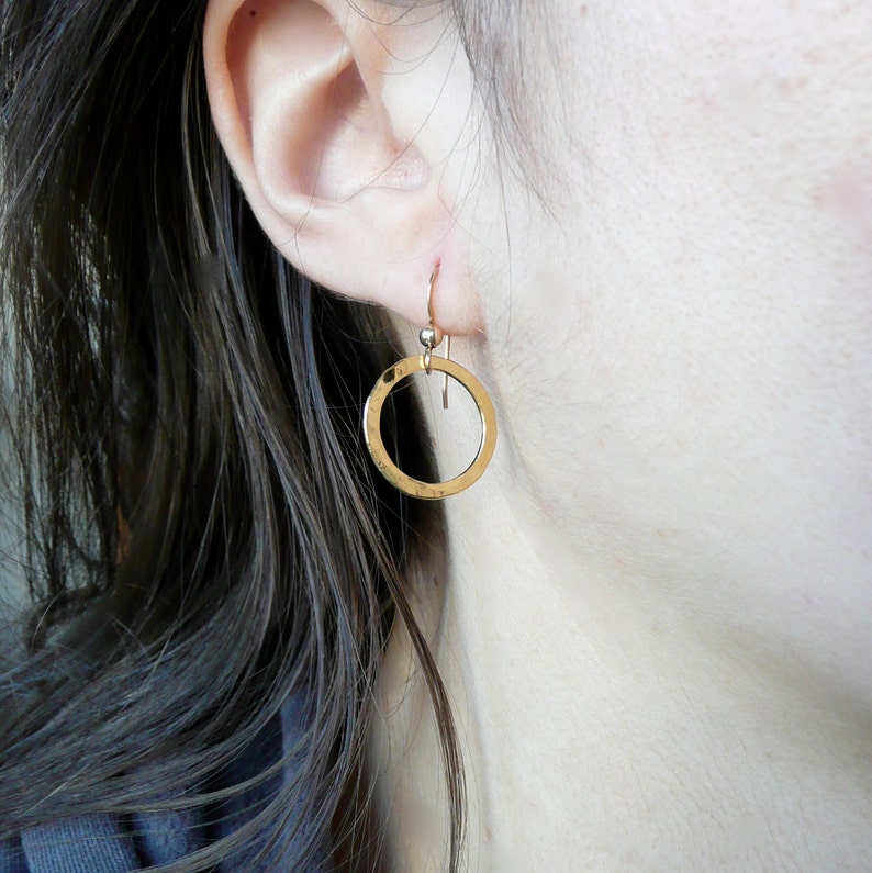 Simple Gold Circle Earrings image 2