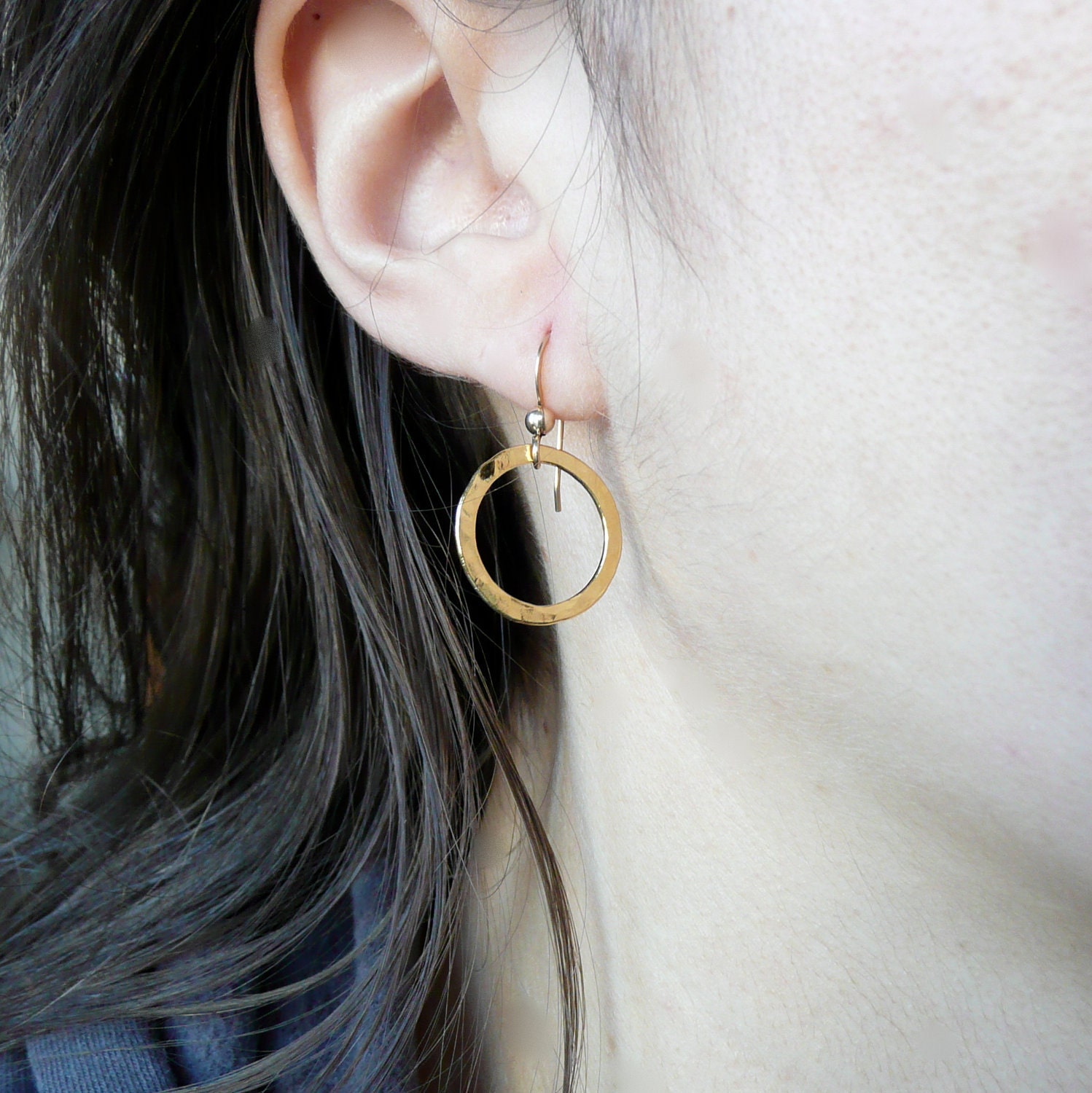 Simple Gold Circle Earrings