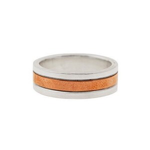 Sterling Silver and Copper Inlay Ring- Mens Wedding Band- Made to Order in your Size