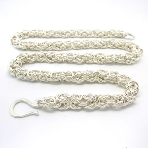 Sterling Silver Byzantine Link Chainmaille Necklace