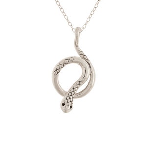 Silver Snake Charmer - Kundalini Pendant - Coiled Serpent Necklace- Unisex