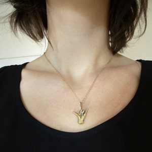 I LOVE YOU necklace // sign language ILU hand image 5