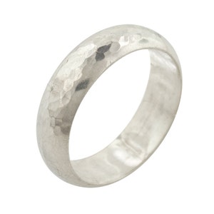 Hammered Sterling Silver Wedding Ring Band made to order in your size