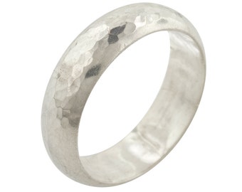 Hammered Sterling Silver Wedding Ring Band made to order in your size