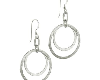 Sterling Silver Double Circle Earrings