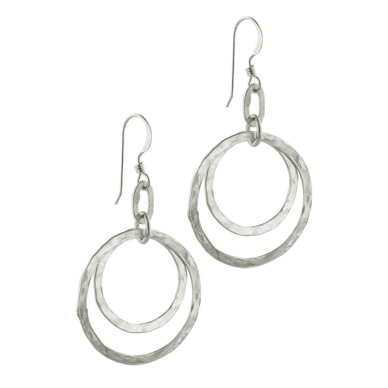 Sterling Silver Double Circle Earrings image 1