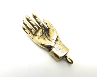 Big Open Hand Pendant in Brass- Unisex