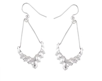 Metropolis Earrings- Long Geometric Sterling Silver Earrings- last pair!