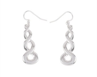 Infinity Earrings in Sterling Silver- Handcarved and cast- last pairs!