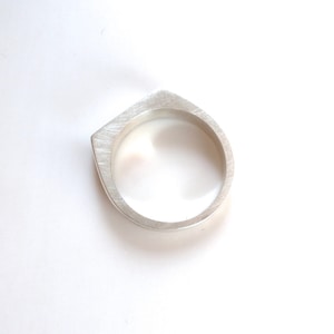 Silver Signet Ring// With or without custom engraving // Bar Ring // Sterling silver image 2