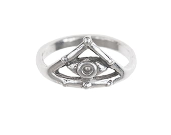 Eye in Pyramid Ring!- Sterling Silver
