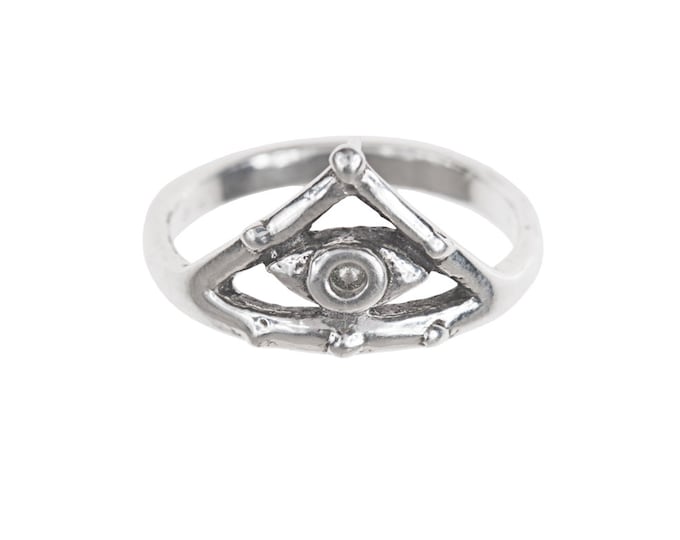 Eye in Pyramid Ring!- Sterling Silver