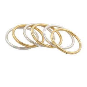 Set of Three Hammered Gold Fill Stacking Rings made to order in your size image 5