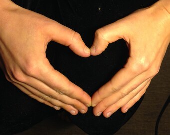 Heart Hands Ring in Sterling Silver- Wedding Ring/ Sweetheart