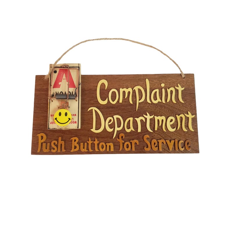 Carver Dan's Wall Sign - Complaint Department, a Hand-crafted Wooden ...