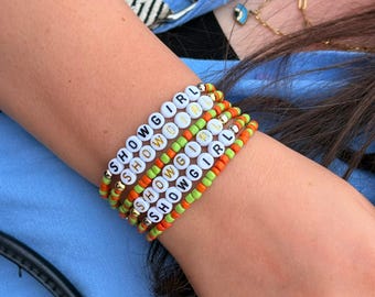Custom Showgirl Bracelet: Handmade Glass Bead Friendship Jewelry